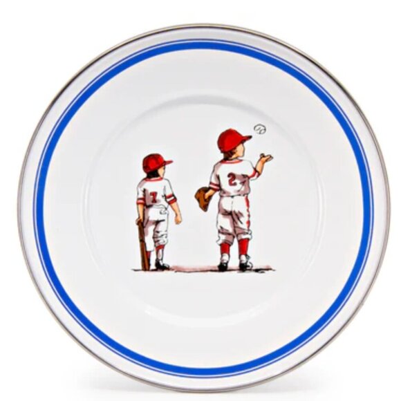 Golden Rabbit Baseball Enamelware Child Set - Baseball Theme - Kids Enamelware - Picture 2 of 5